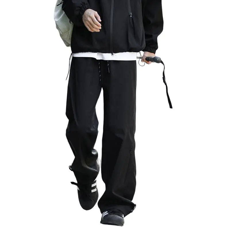 PAINT STAIN Casual Pants Unisex Black-2