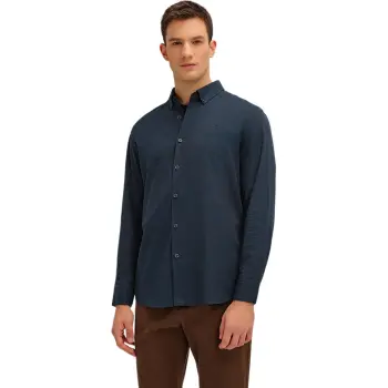 Hush Puppies Long Sleeved Shirt Men's Ink Blue