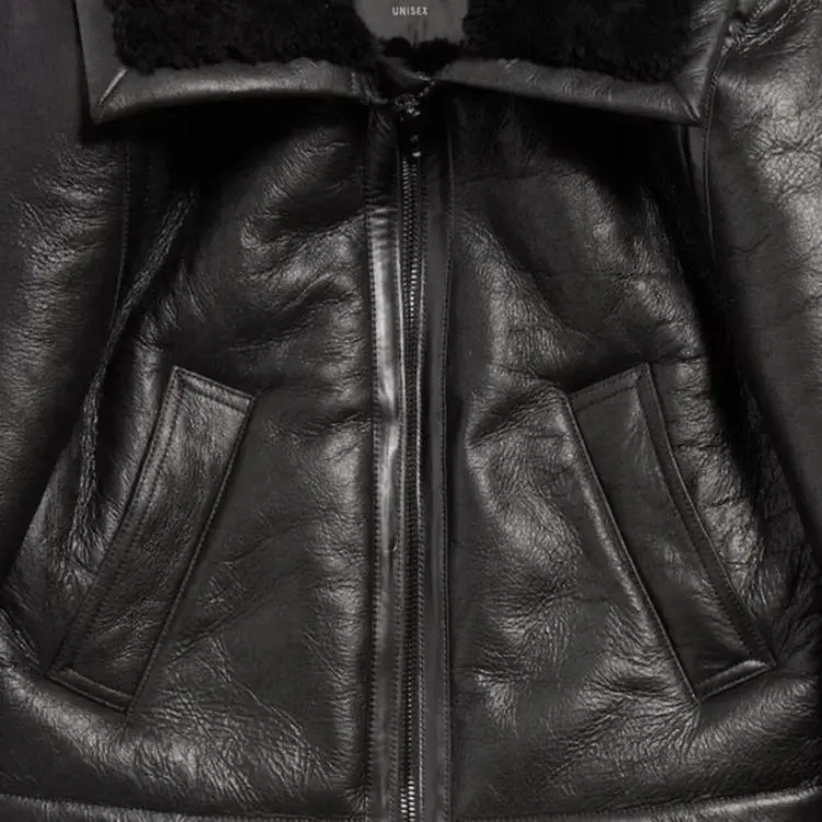 Balenciaga Leather Jacket Women's Black-7