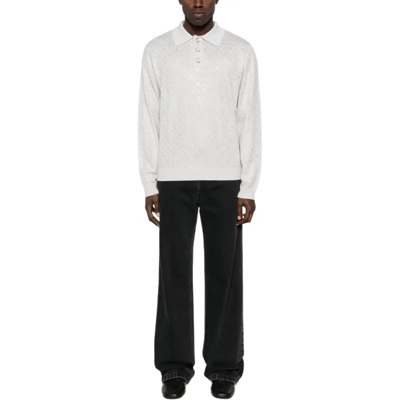 CASABLANCA Crystal monogram Polo Shirt-1