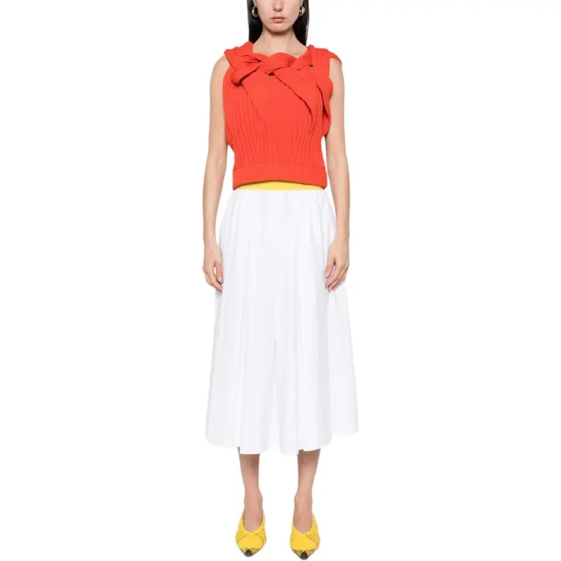 MSGM Poplin Midi Skirt-1
