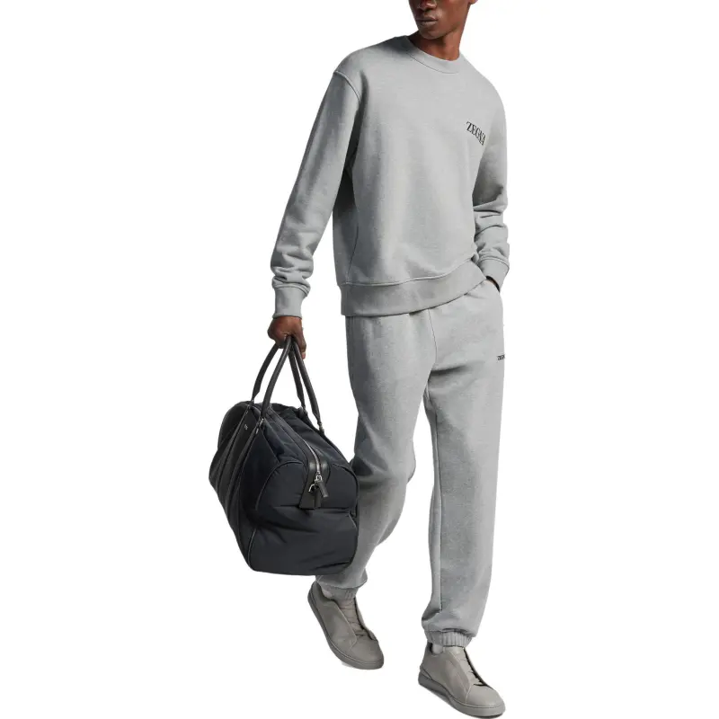 Zegna Logo embossed Cotton Track Pants-4