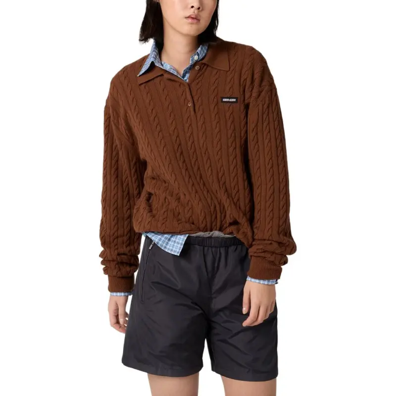 MIU MIU Technical Silk Bermuda Shorts 'Blue'-2