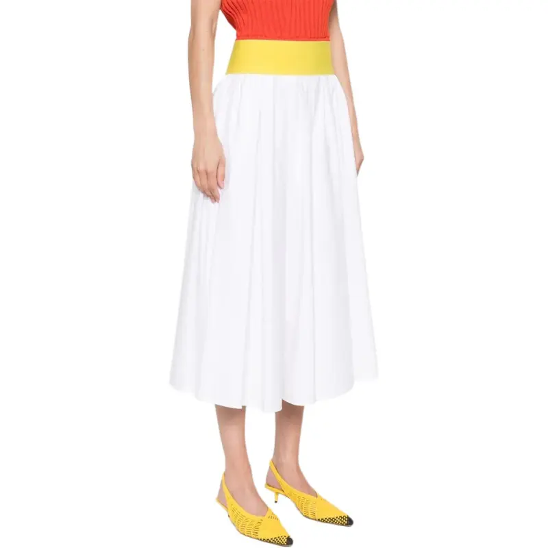 MSGM Poplin Midi Skirt-3