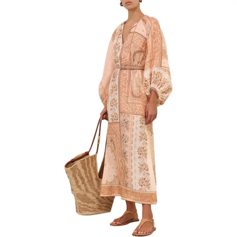 Zimmermann SS25 Long Sleeved Dress Women's Multicolor-4