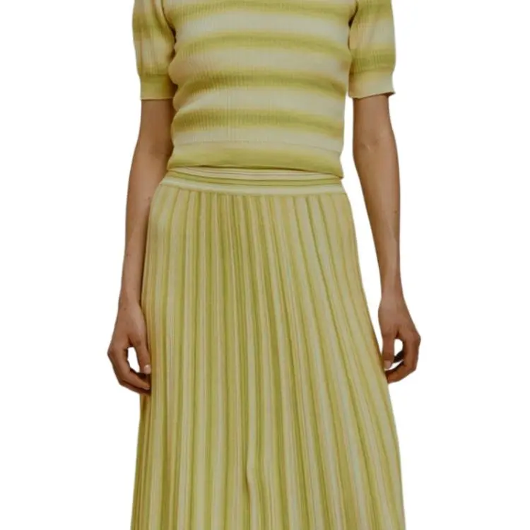 Antonino Valenti Knit Long Skirt Women's Light Yellow-3
