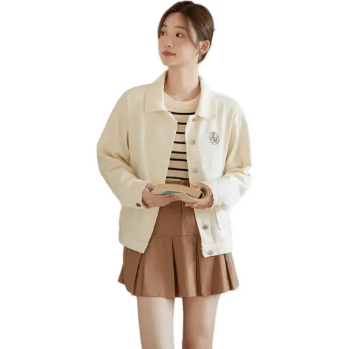 Mu Xiao Xin Denim Jacket Women's Ecru