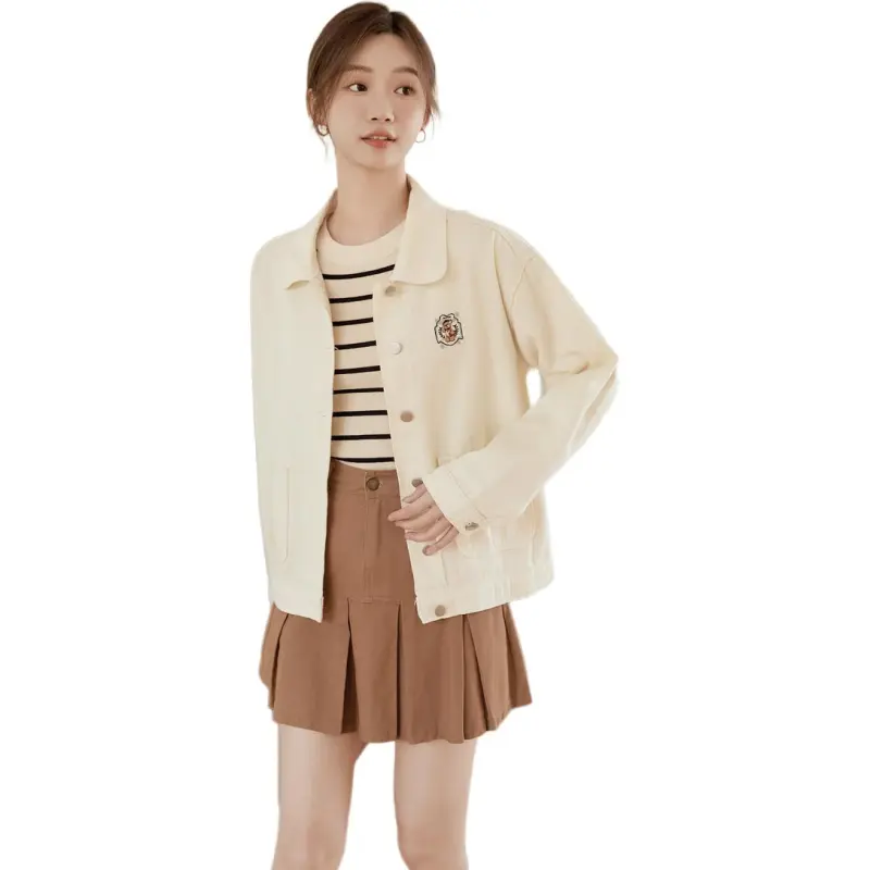Mu Xiao Xin Denim Jacket Women's Ecru-1