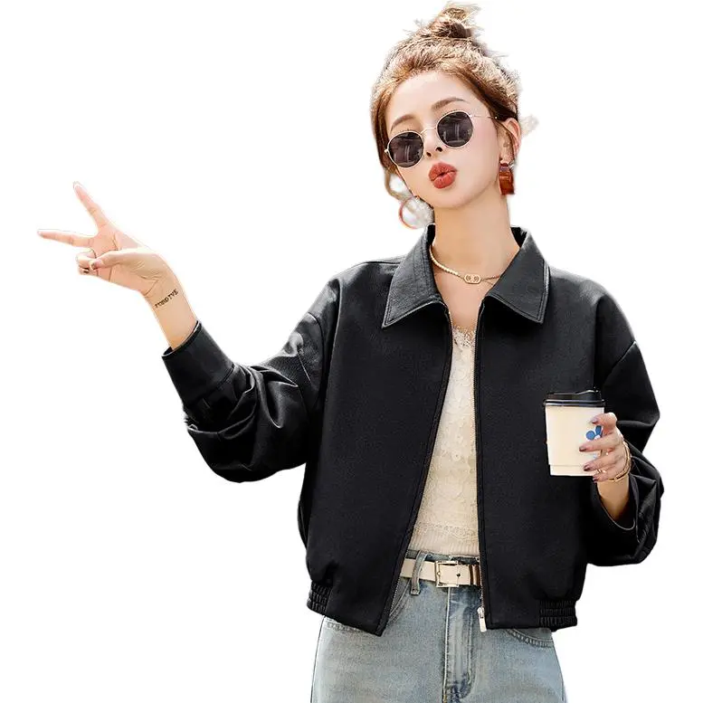 Yi Mengyuan Leather Jackets Coats Women's-0