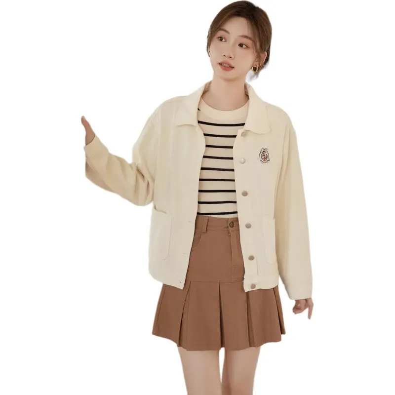 Mu Xiao Xin Denim Jacket Women's Ecru-3