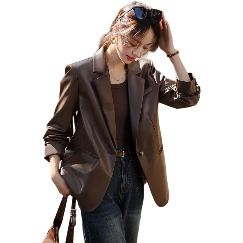 Mo Han Yi Mei Business Suit Coat Women's Coffee-5