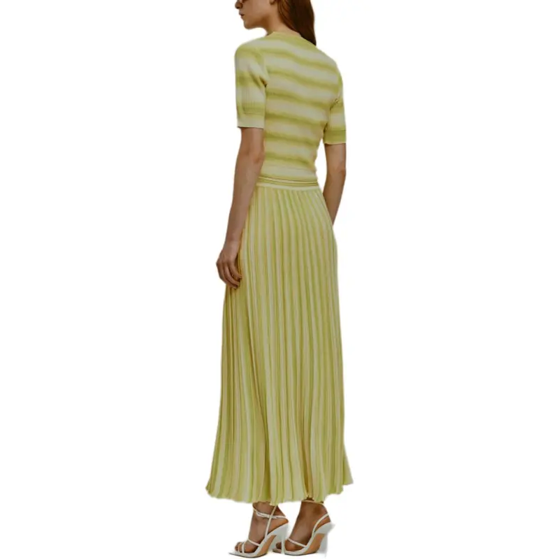 Antonino Valenti Knit Long Skirt Women's Light Yellow-2