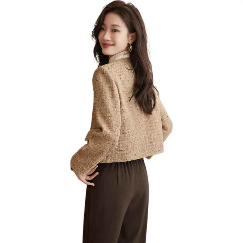 Mo Han Yi Mei Jackets Coats Women's Khaki-1