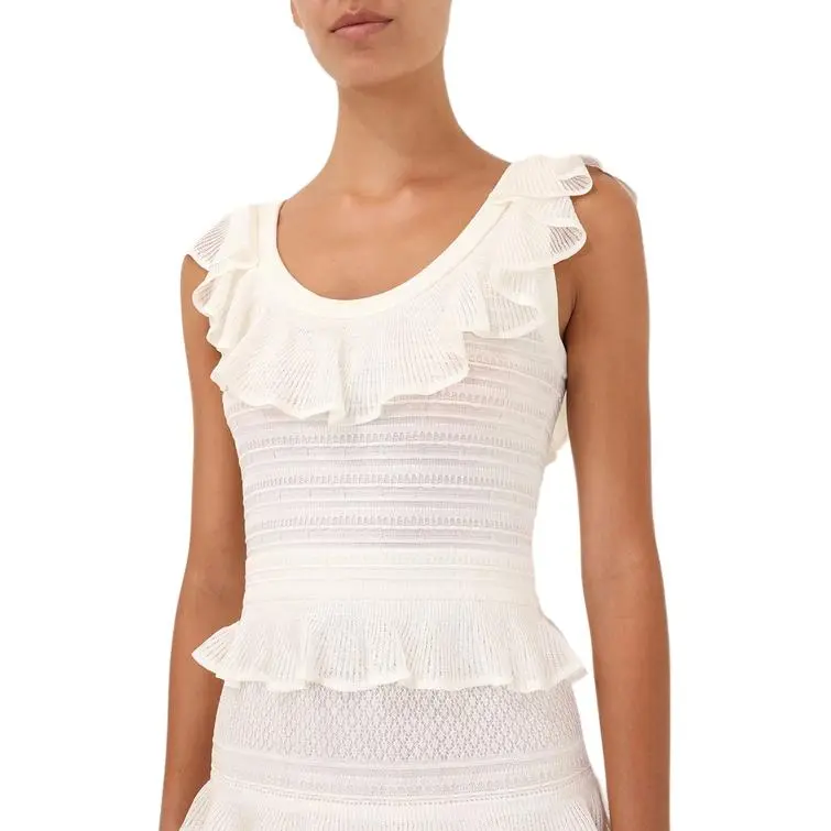 Zimmermann SS25 Sleeveless Dress Women's Ivory White-4