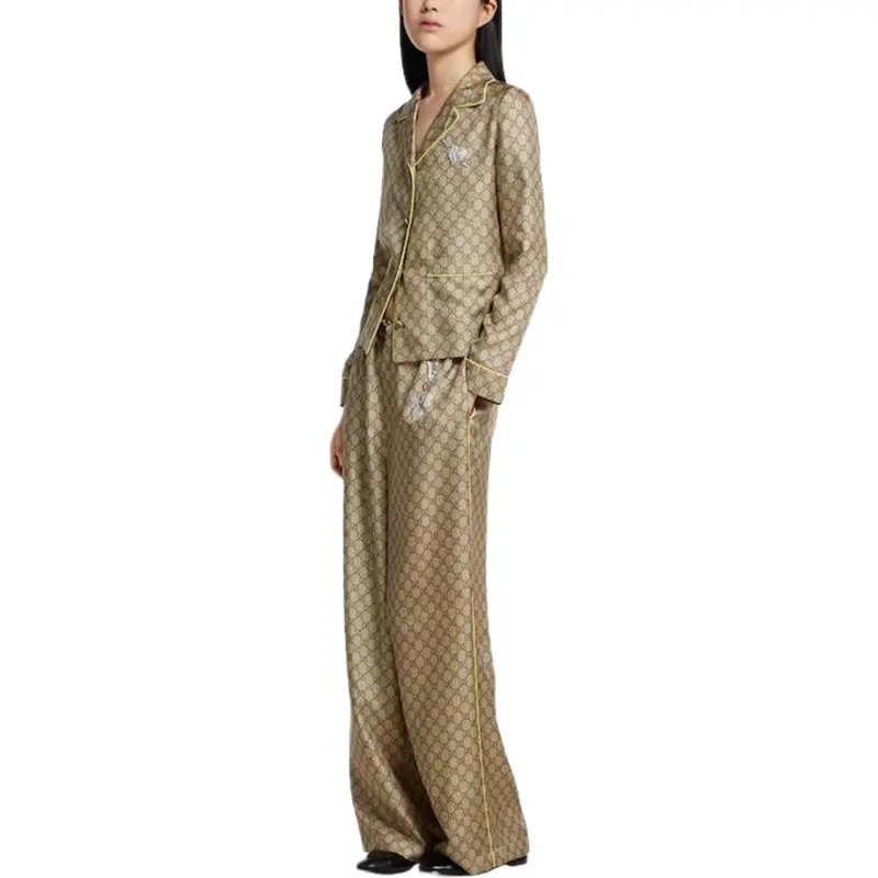 GUCCI FW25 Casual Pants Women's Beige Brown-3