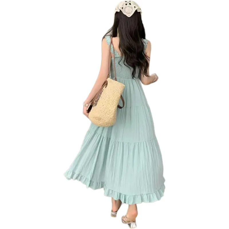 ABCMININ Slip Dresses Women's Green-0