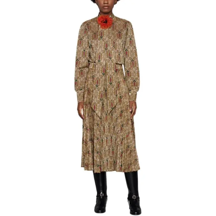 GUCCI FW21 Long-Sleeved Dresses Women's Light Gold-1