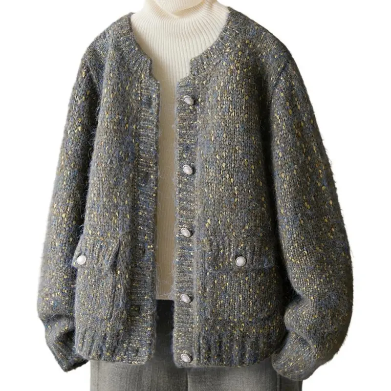 IHIMI Knitwear Women's Heather Gray Blue-1