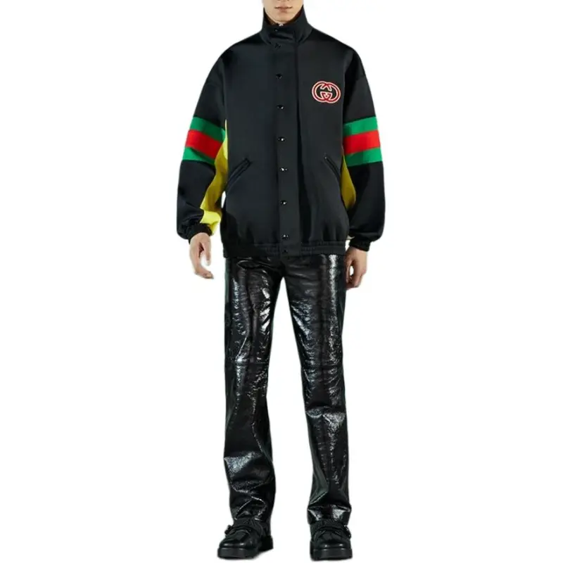 GUCCI Logo Patch Web Motif Jacket-4