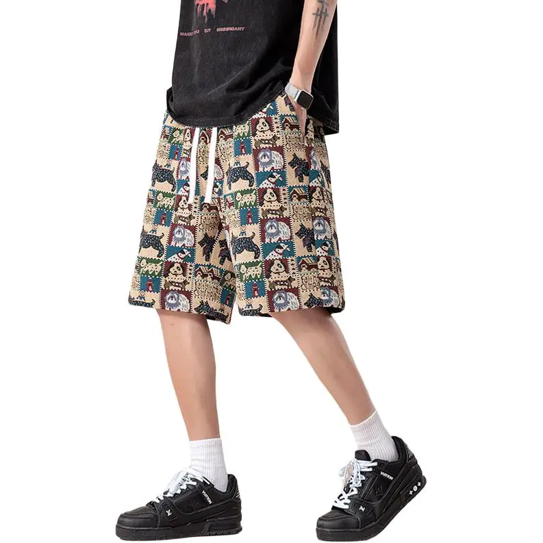 PRBLMS Casual Shorts Men Embroidery Dog-5