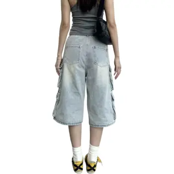 OKPI Denim Shorts Unisex Light Blue