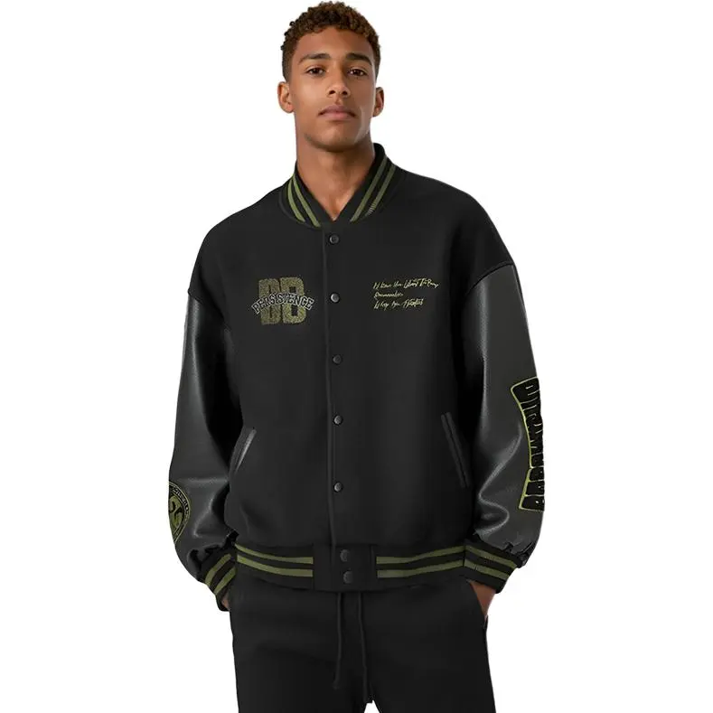 BD.POWER UP+ Baseball Jacket Unisex Black-1