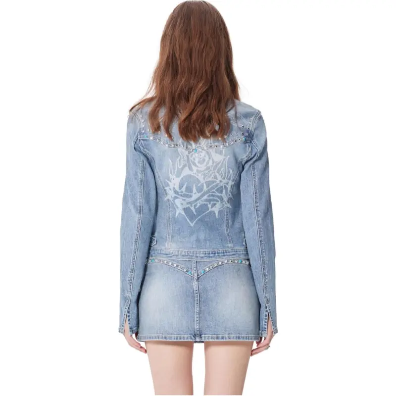 Ed Hardy SS25 Denim Jacket Women's Indigo-3