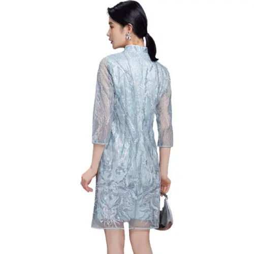BBLLUUEE Long Sleeved Dress Women's Ice Green