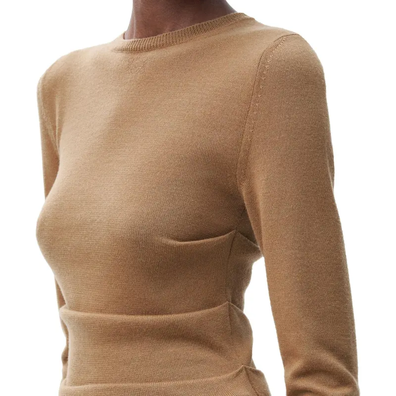 LOEWE Logo Embroidered Draped Sweater-4