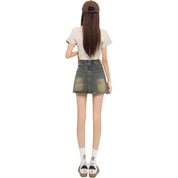 ZAZN Denim Short Skirts Women's Vintage Blue