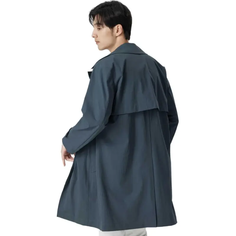 ZIOZIA Trench Coats Men Green-0