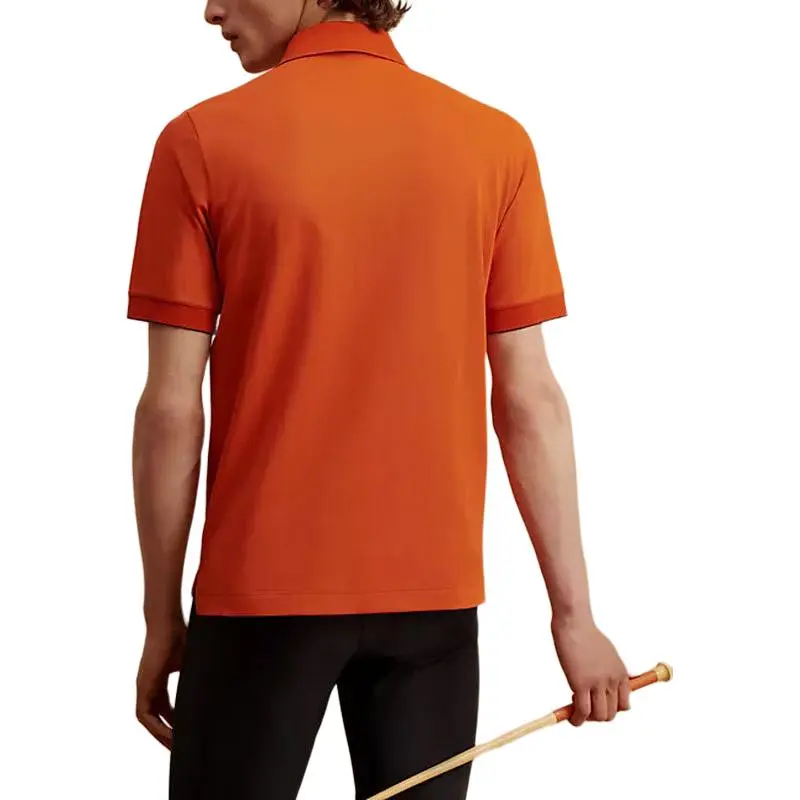 HERMES Double Jeu Polo Shirt Men's Flame Color-1