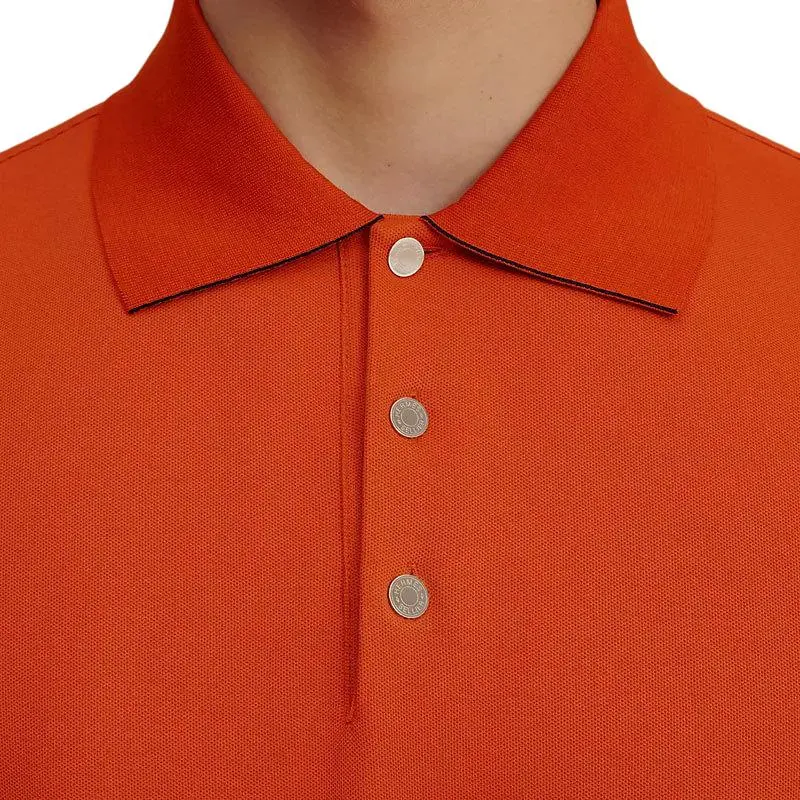 HERMES Double Jeu Polo Shirt Men's Flame Color-3