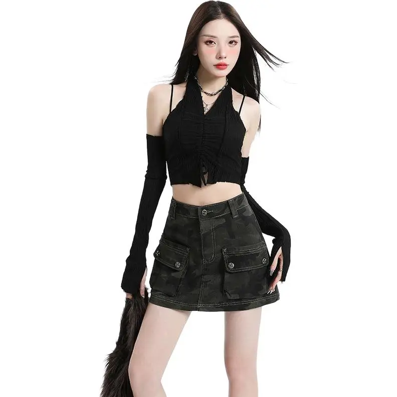 YINLEI Cargo Short Skirts Women's-3
