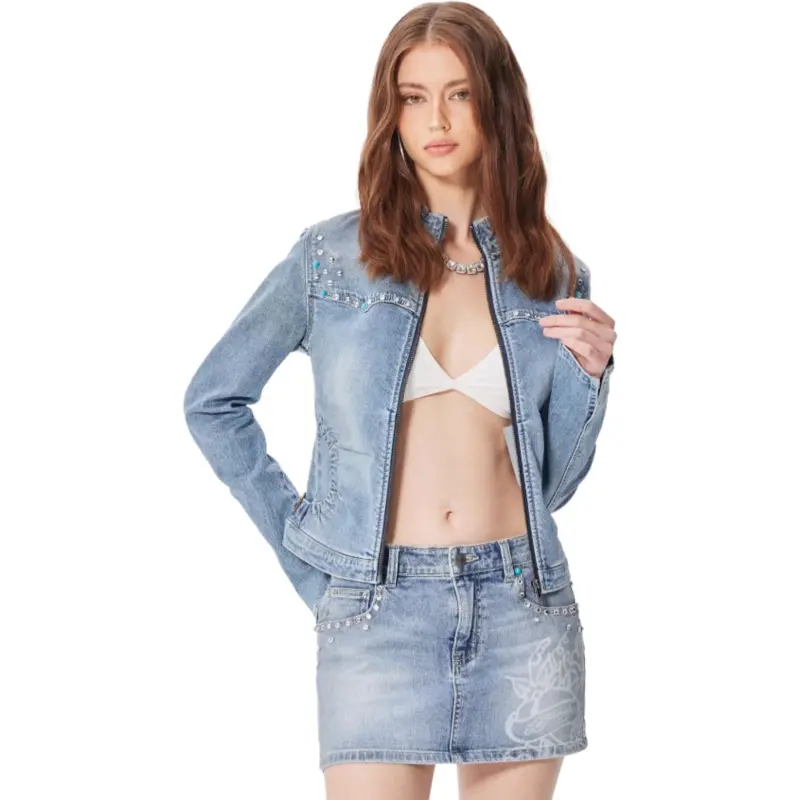 Ed Hardy SS25 Denim Jacket Women's Indigo-5