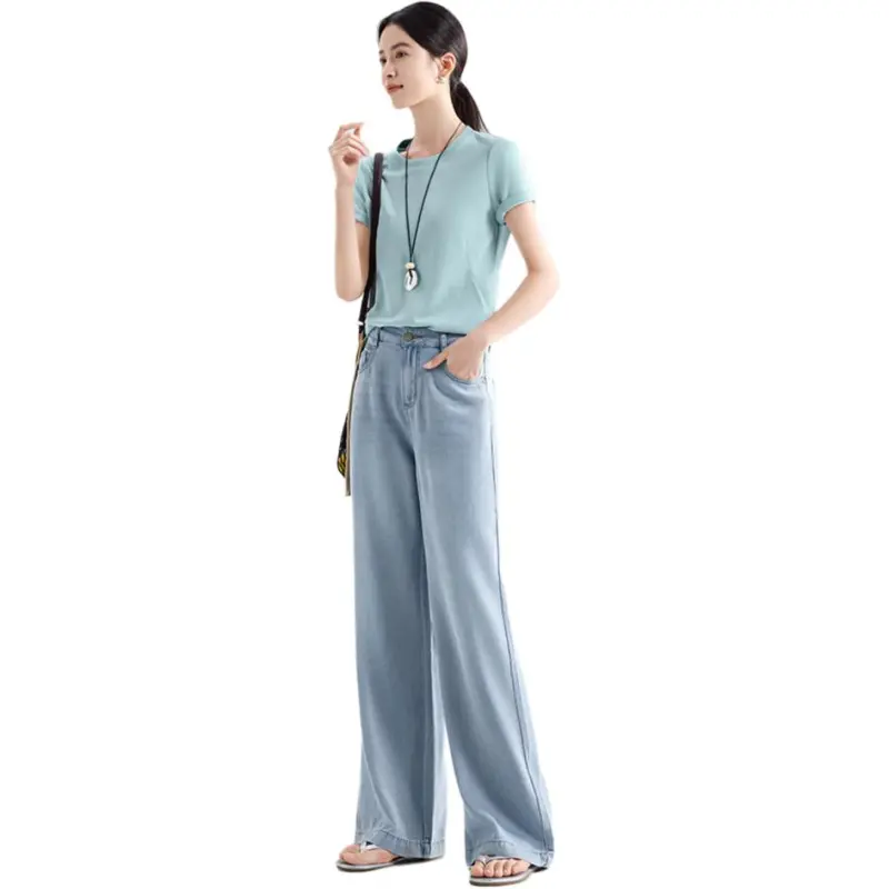 IHIMI T Shirts Women's Light Blue-2