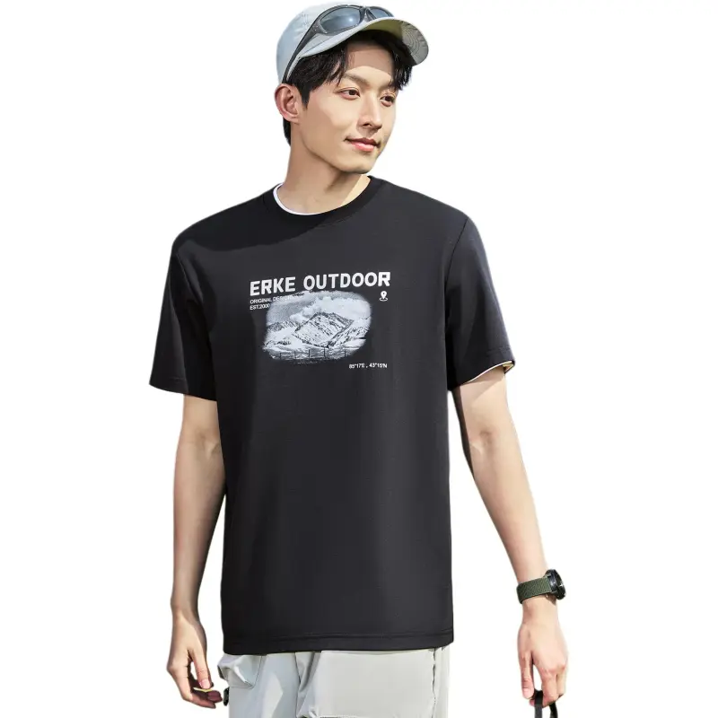 Erke T Shirts Men Jet Black-1