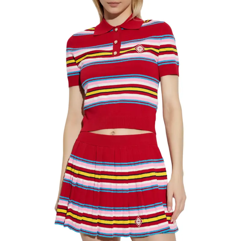 CASABLANCA Striped Polo Top-1