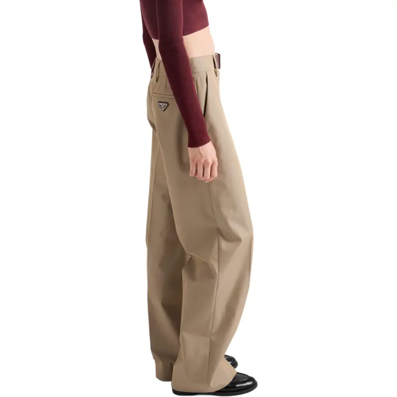 PRADA Twill Belted Trousers-3