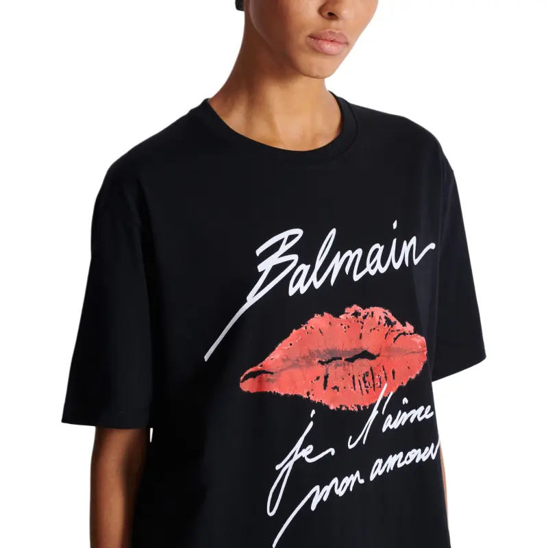 BALMAIN Kiss print T shirt-6