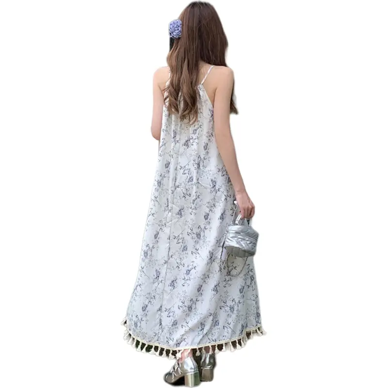 Mu Xiao Xin Sleeveless Dress Women's Blue-1