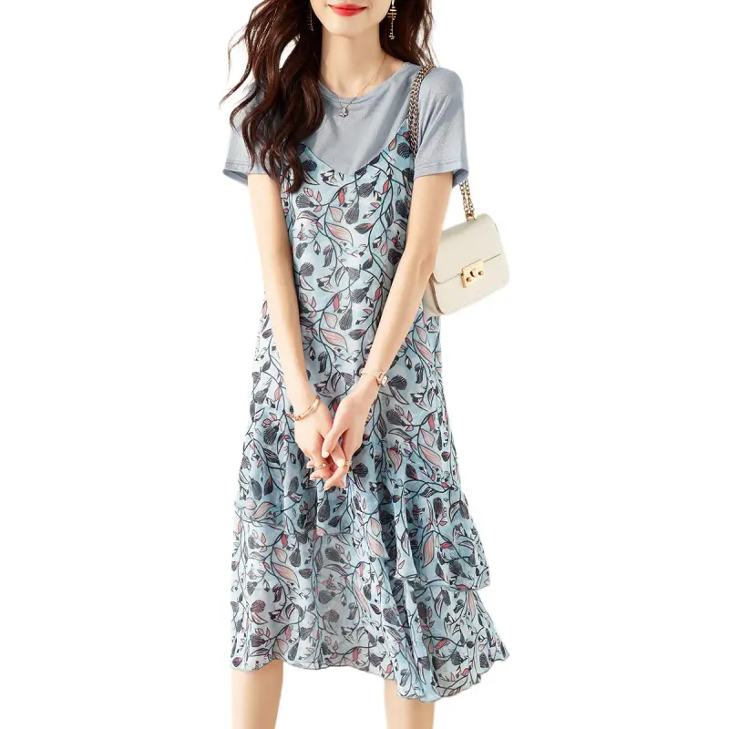 Mo Han Yi Mei Skirt Set Women's Set Blue-2