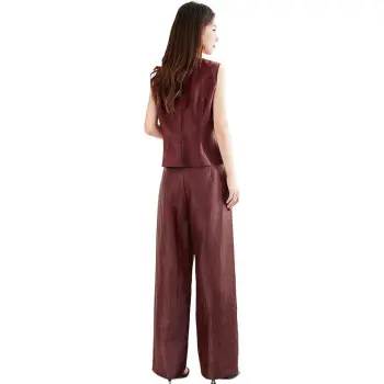 Yi Mengyuan Silk Casual Suit Women's Red