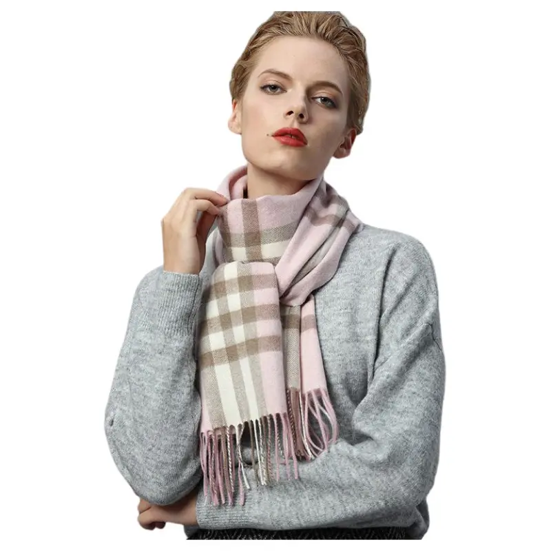 H YXIANG Cashmere Knit Scarves Women's-11