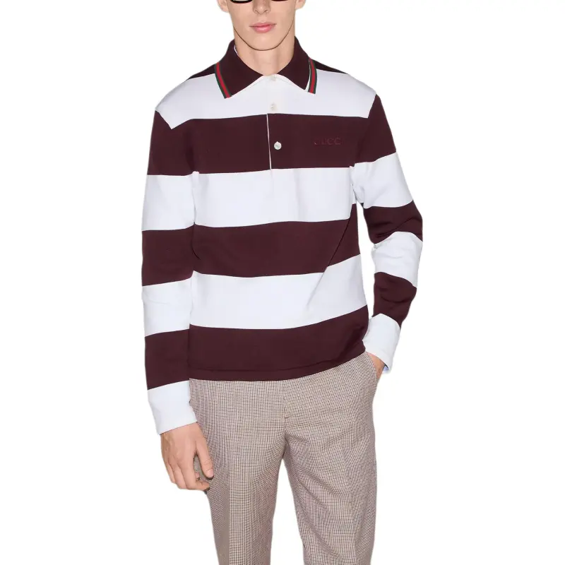 GUCCI SS25 Polo Shirt Men's Burgundy-3