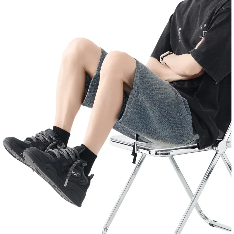KAIPAINEN Denim Shorts Unisex Vintage Blue-4