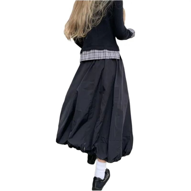 GOSO Casual Long Skirts Women's Black-1