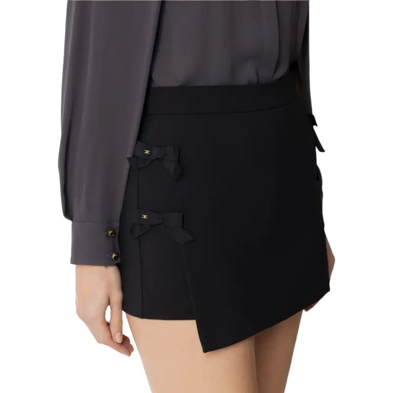 Elisabetta Franchi Satin Bow Detailed Crepe Skort-2