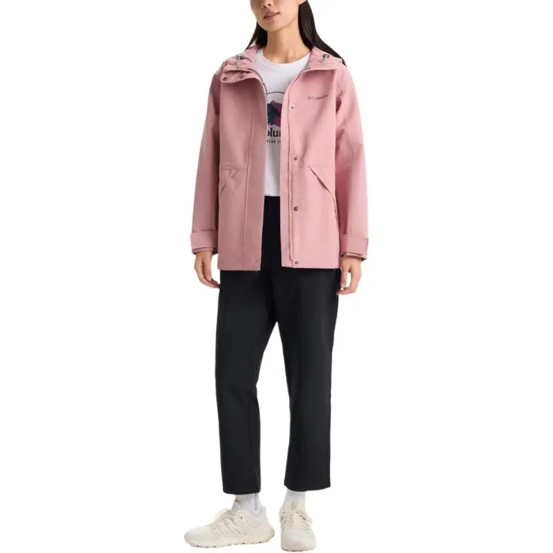 Columbia SS25 Hiking Waterproof, Windproof, And Breathable Windbreaker Jacket Women's Pink-3