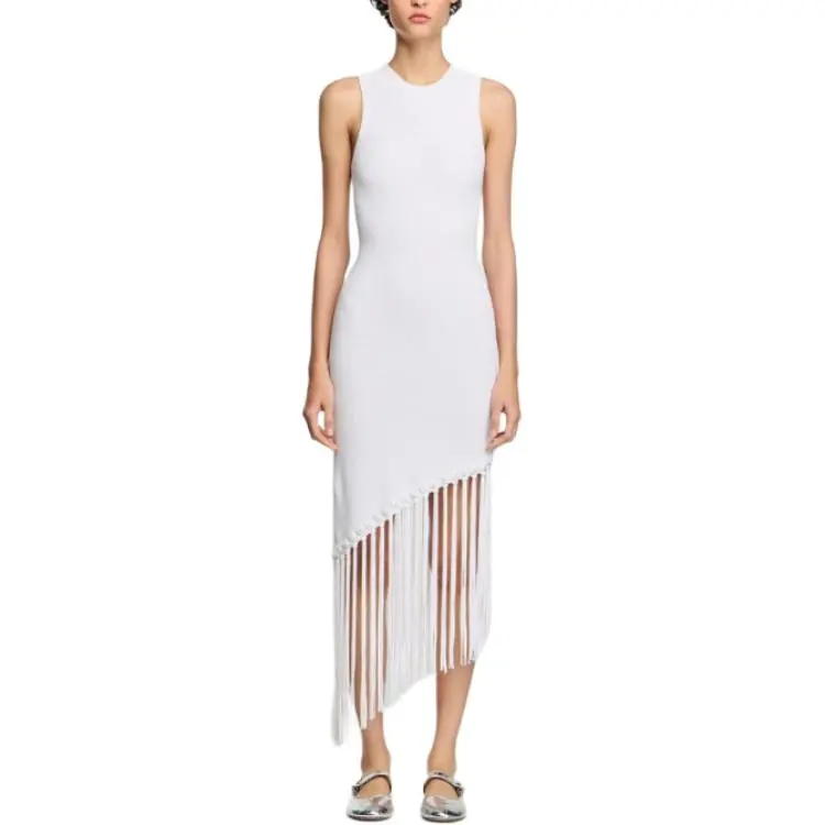 Sandro Crochet knit Fringed Dress-1